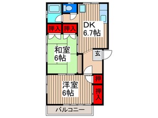 ヨコタハイツ丸野Ａの物件間取画像